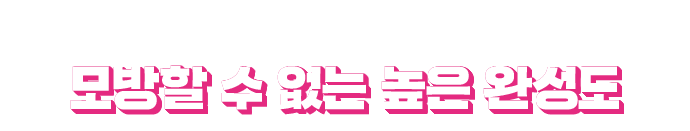 모방할 수 없는 높은 완성도